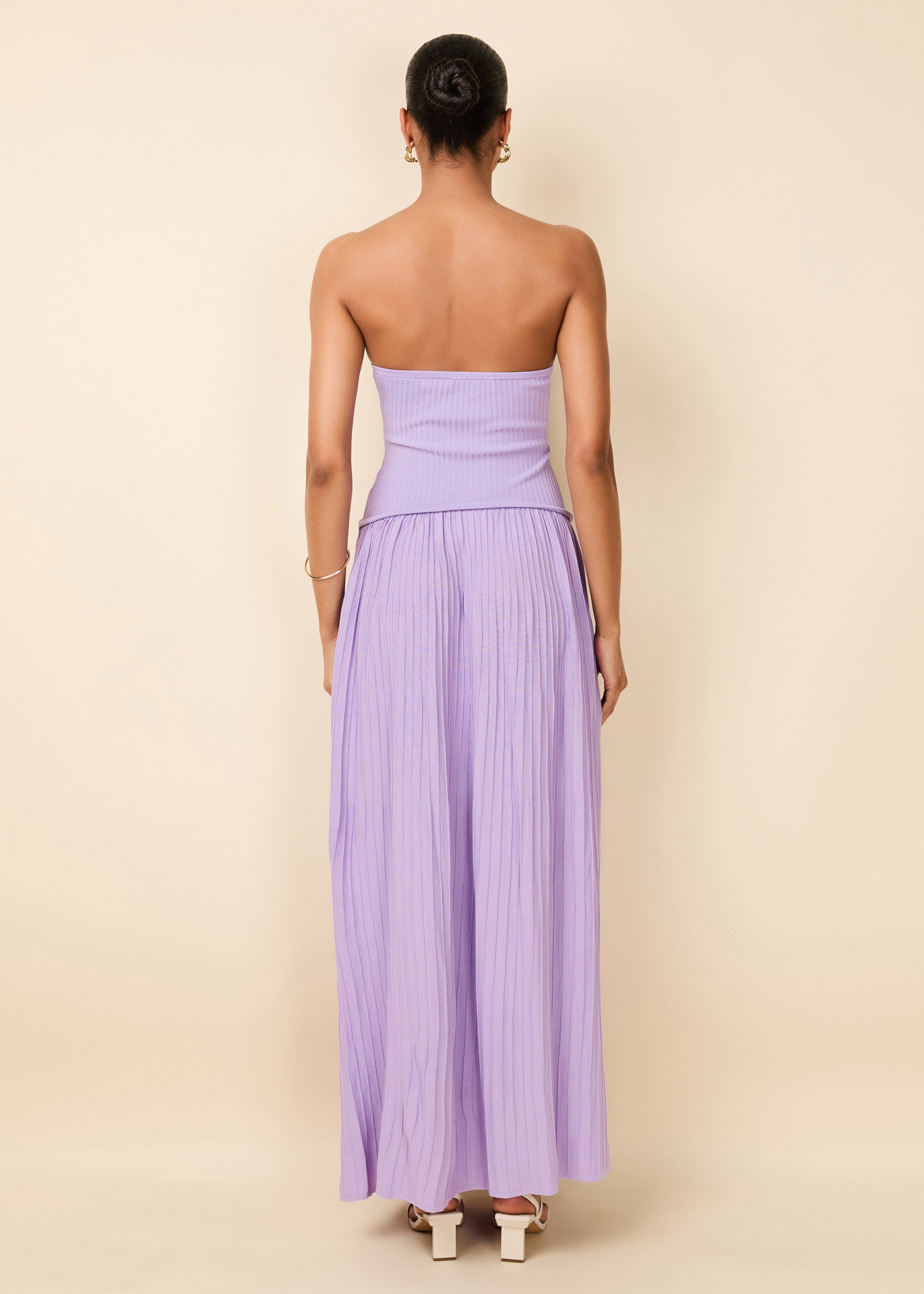 Strapless Soglio Dress Ribbed Lavender